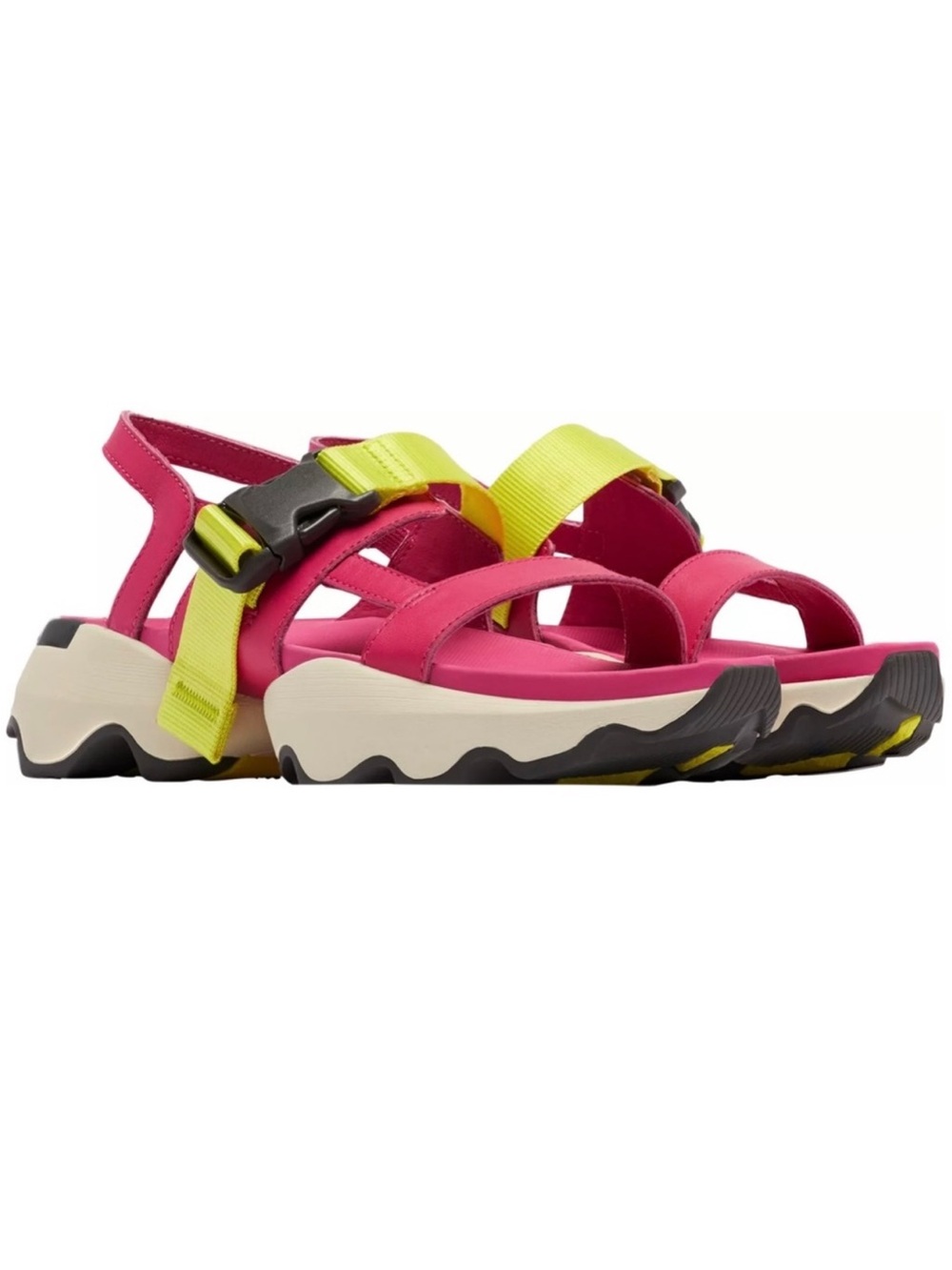 Sorel Hot Pink and Neon Yellow Sport Sandals - Picture 4 of 7